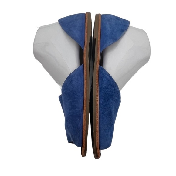 Franco Sarto Blue Suede Venezia Peep Toe Sandals Size 8 1/2 Women's - Picture 7 of 10